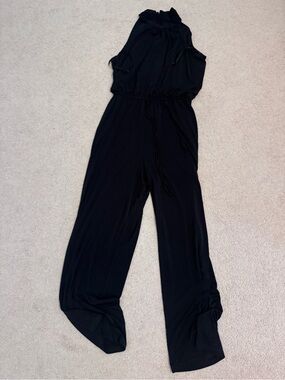 Enfocus Studio Black Sleeveless High-Neck Drawstring Jumpsuit